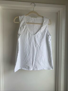Peruvian Connection Women's White Cotton 100% Tank Top Sleeveless Size L